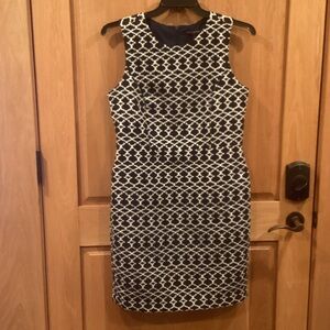 Banana Republic Navy and Cream Patterned Mini Dress
